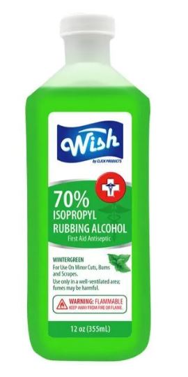UNIVERSAL RUBBING ALCOHOL 12 OZ 70% WINTER GREEN