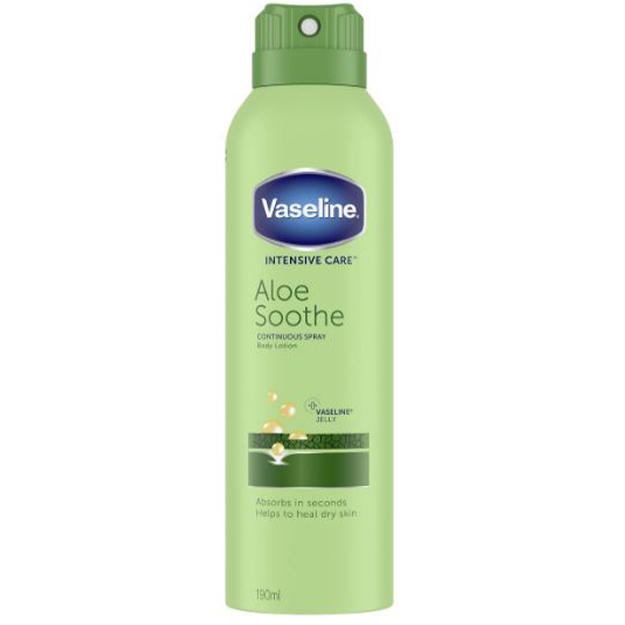 VASELINE DEODORANT SPRAY & GO 190 ML MOISTURISER ALOE