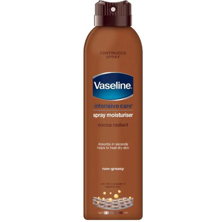 VASELINE DEODORANT SPRAY & GO 190 ML MOISTURISER COCOA