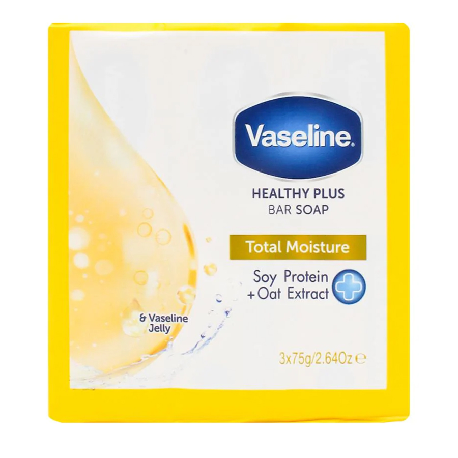 VASELINE HEALTHY PLUS BAR SOAP 75 G / 2.64 OZ 3 PK TOTAL MOISTURE