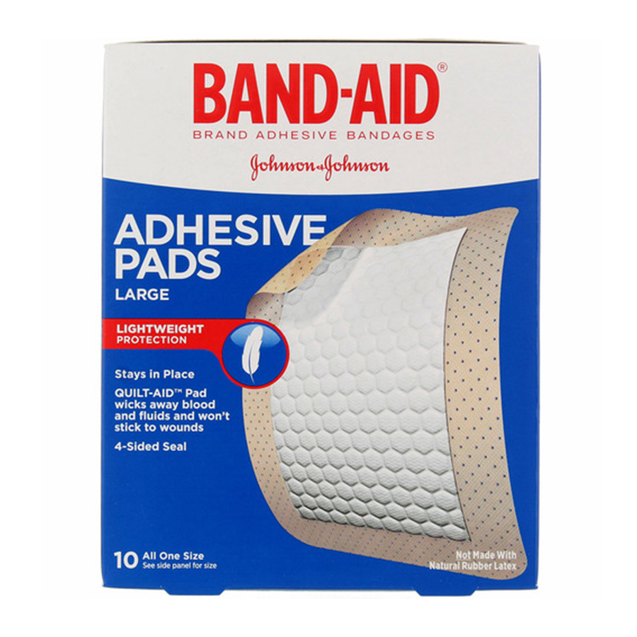 BAND-AID BANDAGE 10 CT LARGE PADS