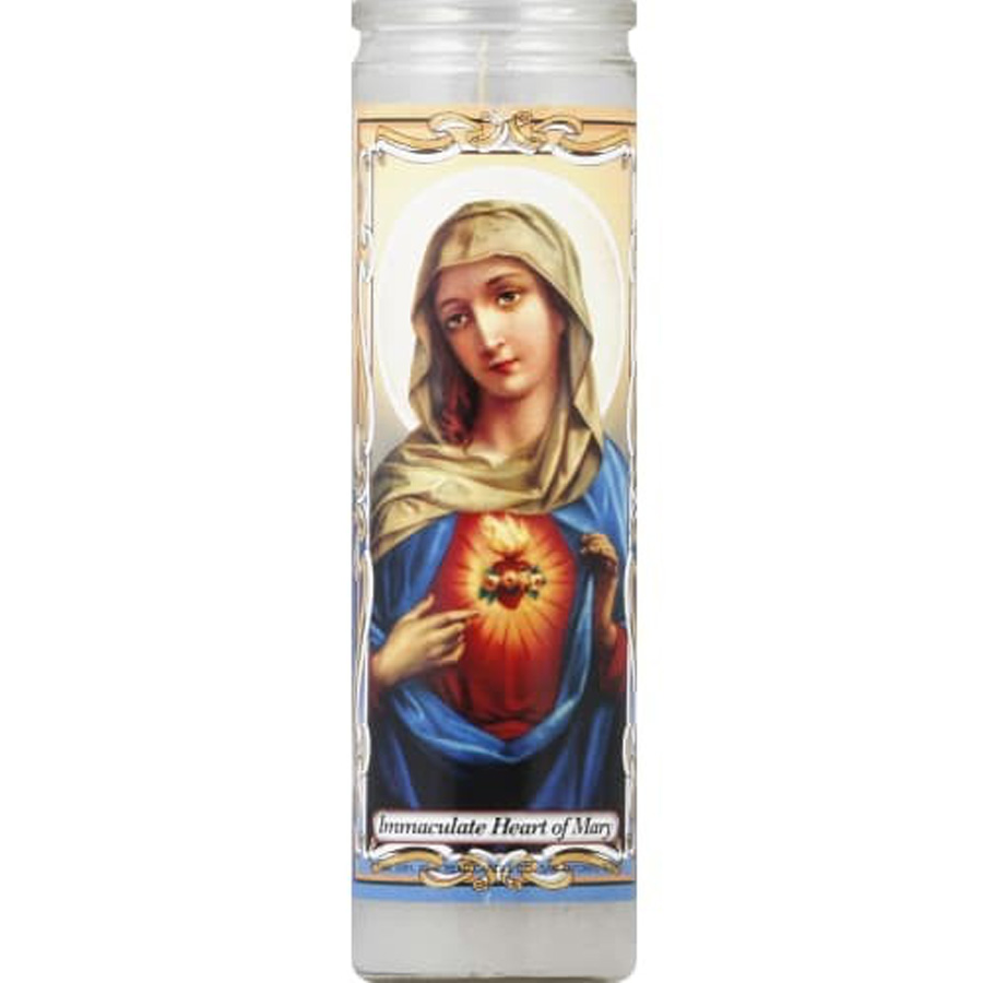 VEL-MEX CANDLE 1 CT VIRGEN DEL SAG. CORAZON WHITE