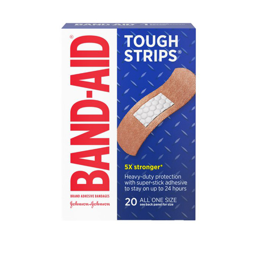 BAND-AID BANDAGE 20 CT TOUGH STRIP