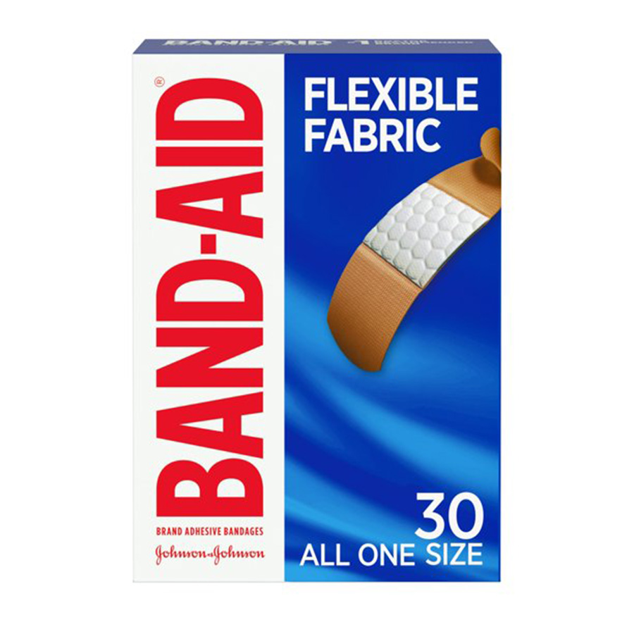 BAND-AID BANDAGE 30 CT FLEXIBLE FABRIC ALL ONE SIZE