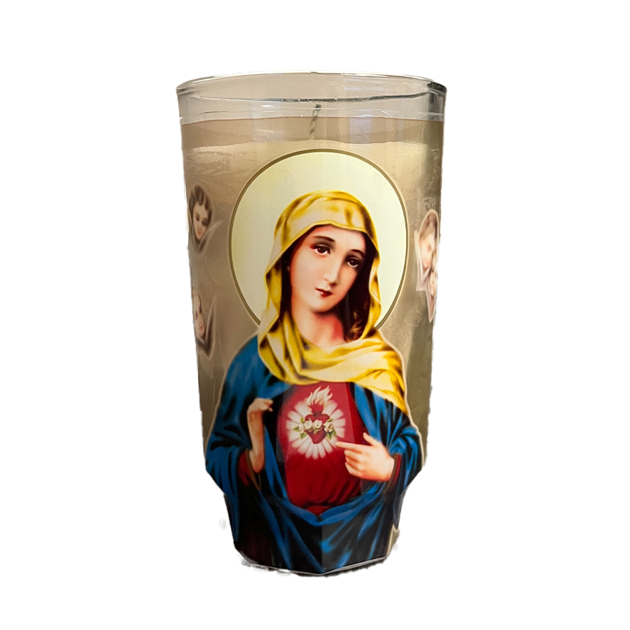 VEL-MEX MICHELADA CANDLE 1 CT VIRGEN DEL SAGRADO CORAZON WHITE
