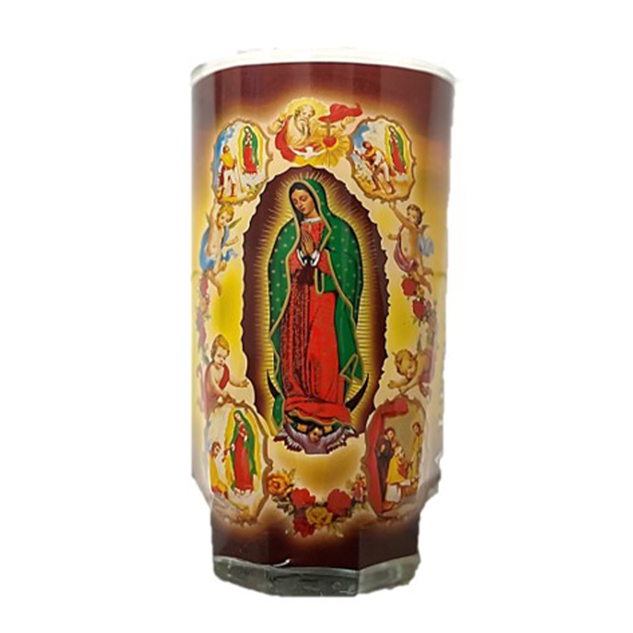 VEL-MEX MICHELADA CANDLE 1 CT VIRGEN GUADALUPE APARICIONES WHITE