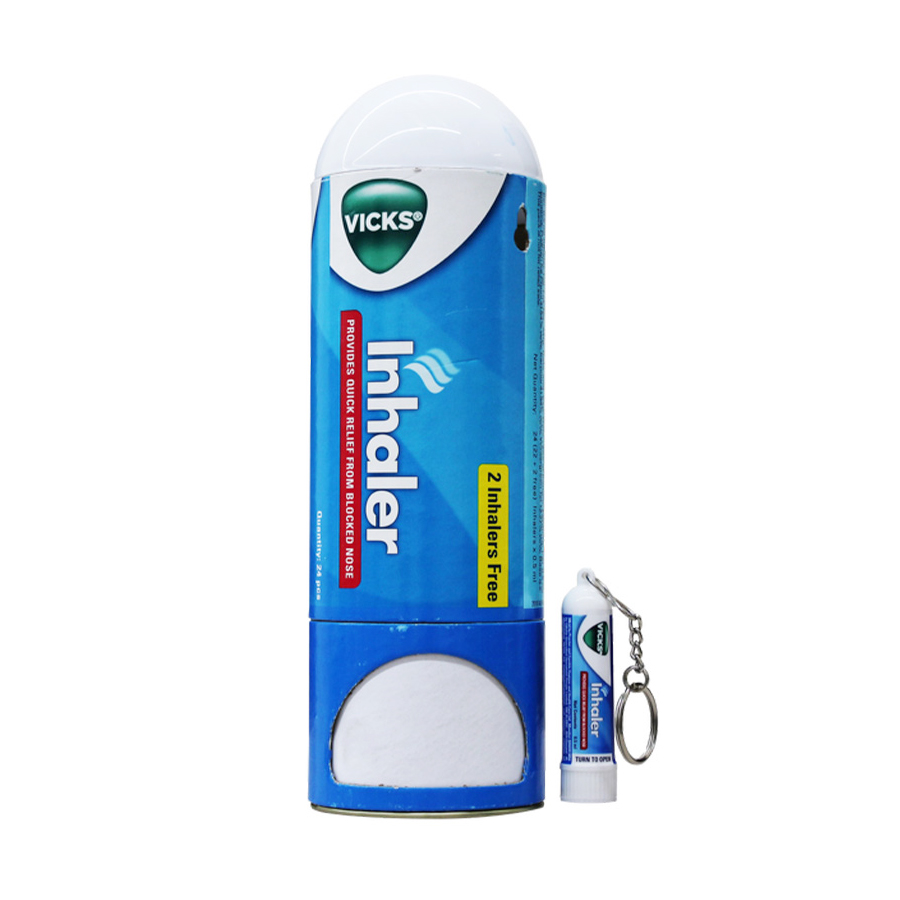 VICKS INHALER 0.5 ML 12 CT WITH KEYCHAIN HANGING DISPLAY