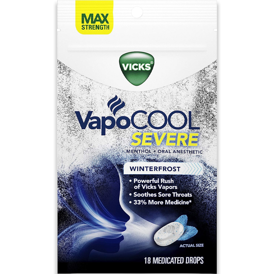 VICKS VAPO COOL DROPS 18CT WINTERFROST