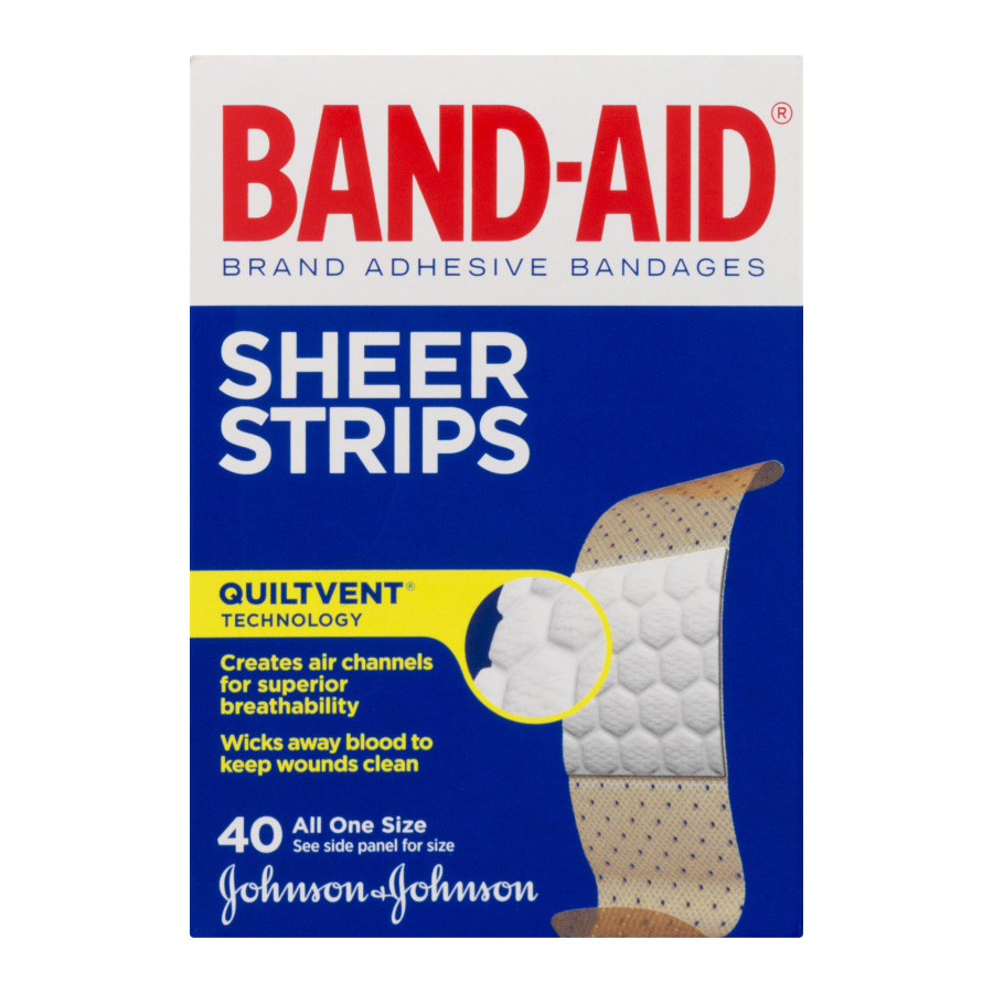 BAND-AID BANDAGE 40 CT SHEER ALL ONE SIZE