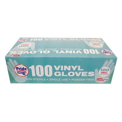 VINYL GLOVES 100 CT SMALL POWDER FREE