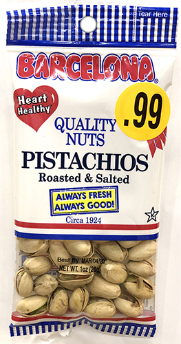 BARCELONA PISTACHIOS 1 OZ NATURAL