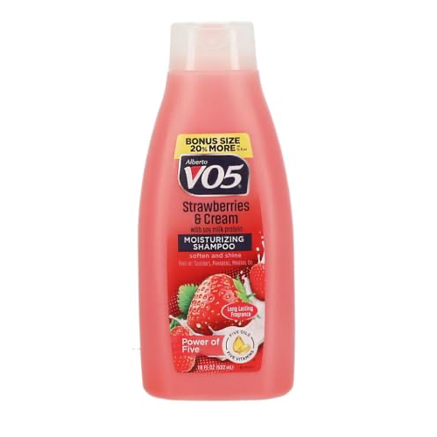 VO5 SHAMPOO 18 OZ MOISTURIZING STRAWBERIES & CREAM WITH SOY MILK PROTEIN