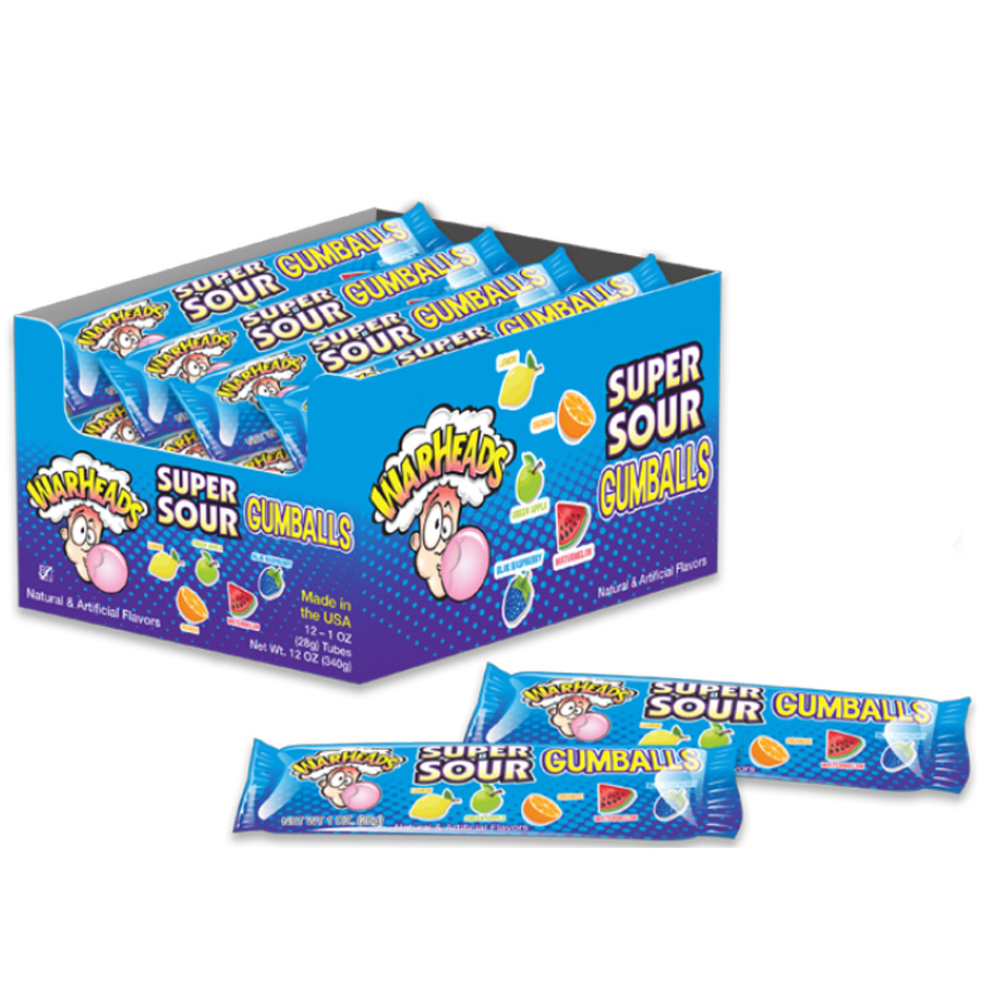 WARHEADS CANDY 1 OZ SUPER SOUR GUMMBALLS