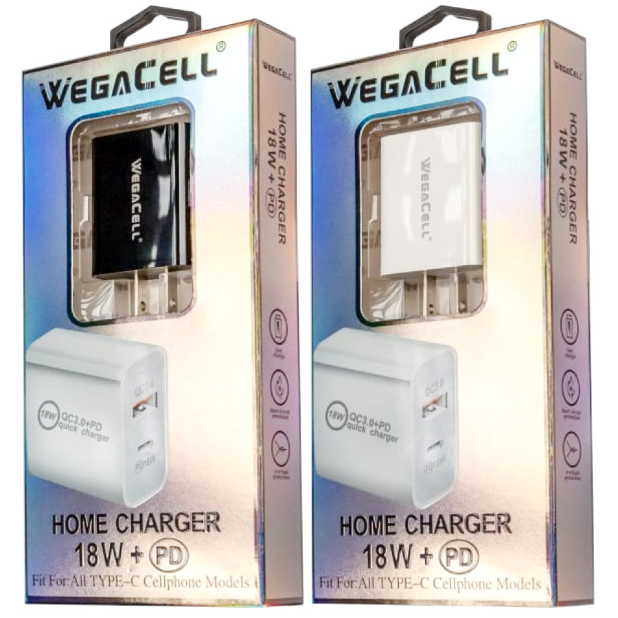 WEGA CELL WALL CHARGER 1 CT WL-258PD-HC DUAL PORT