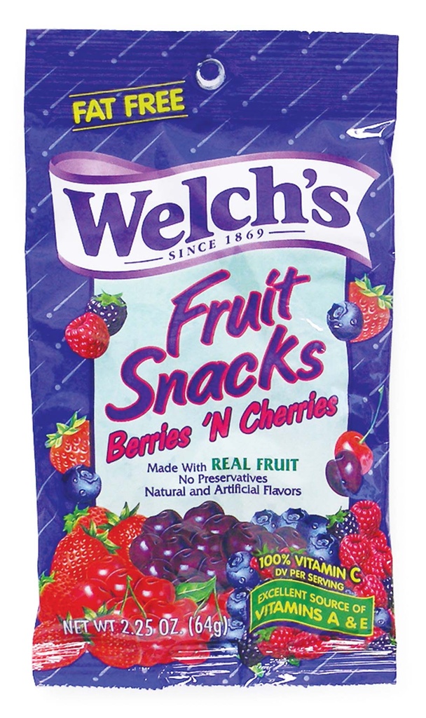 WELCH FRUIT SNACKS 2.25 OZ BERRIES 'N CHERRIES