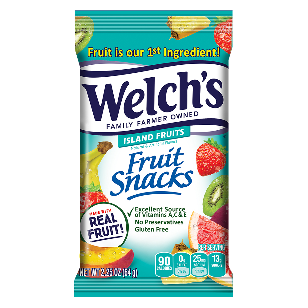 WELCH FRUIT SNACKS 2.25 OZ ISLAND FRUIT