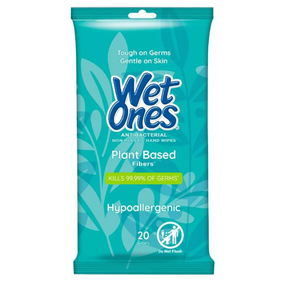 WET ONES WIPES 20CT PLANT BASED ANTIBACTERIAL TRAY