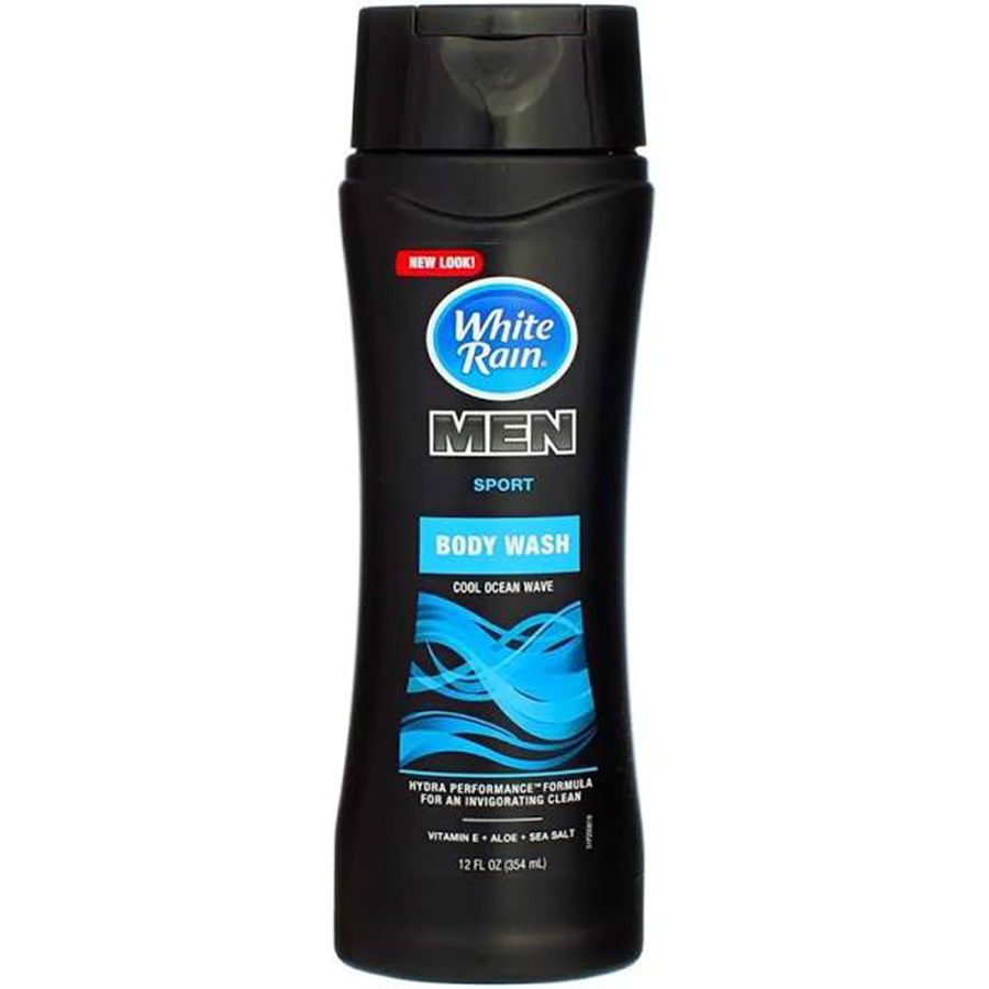 WHITE RAIN SHAMPOO 3 IN 1 12 OZ MEN SPORT COOL OCEAN WAVE-VITAMIN E + ALOE+ SEA+SALT