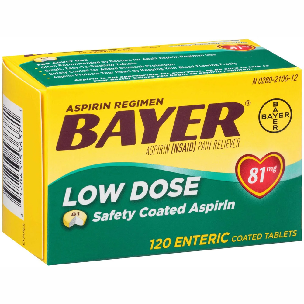 BAYER ASPIRIN TABLETS 81 MG 120 CT LOW DOSE