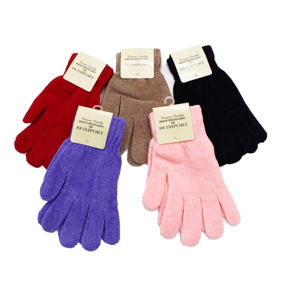 WINTER CHENILE GLOVES 1 PK ASSORTED COLOR #62226