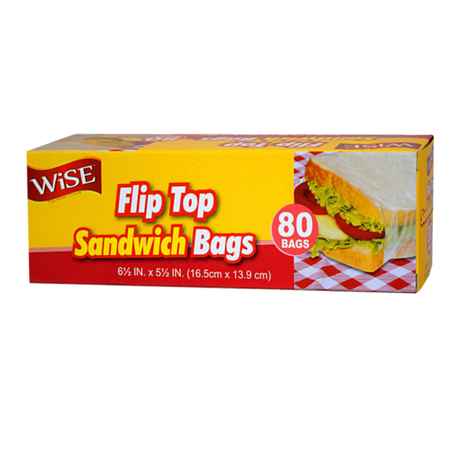 WISE SANDWICH BAG 80 CT FLIP TOP