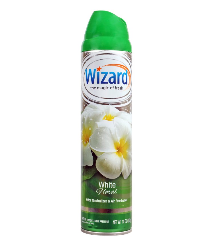 WIZARD AIR FRESHNER 10 OZ WHITE FLORAL