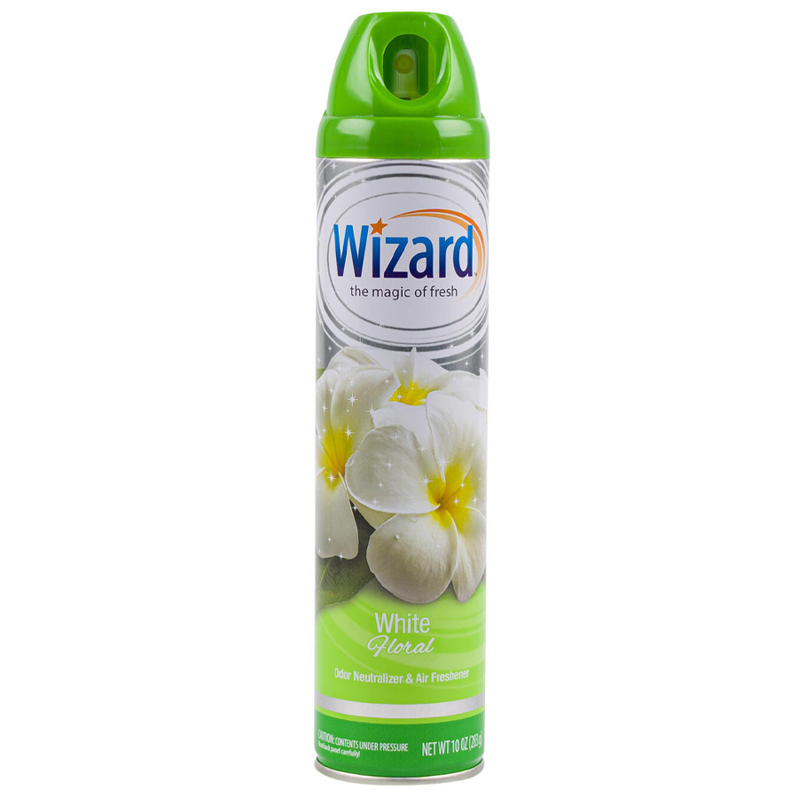 WIZARD AIR FRESHNER 10 OZ WHITE FLORAL