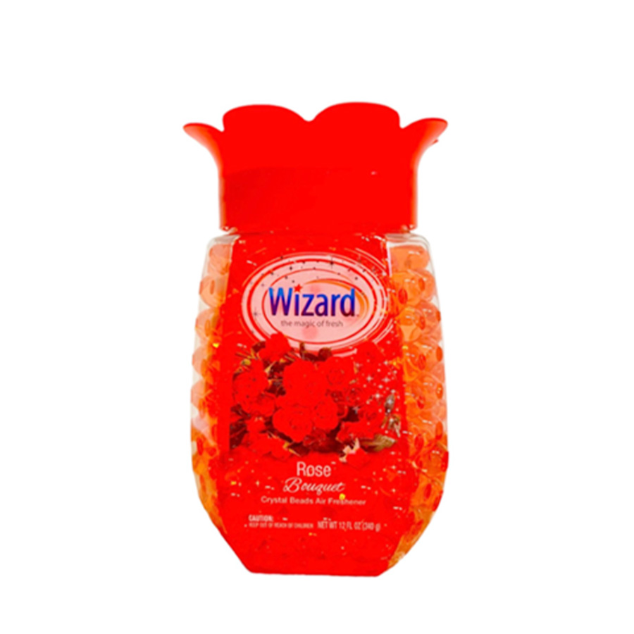 WIZARD CRYSTAL BEADS AIR FRESHNER 12 OZ ROSE BOUQUET