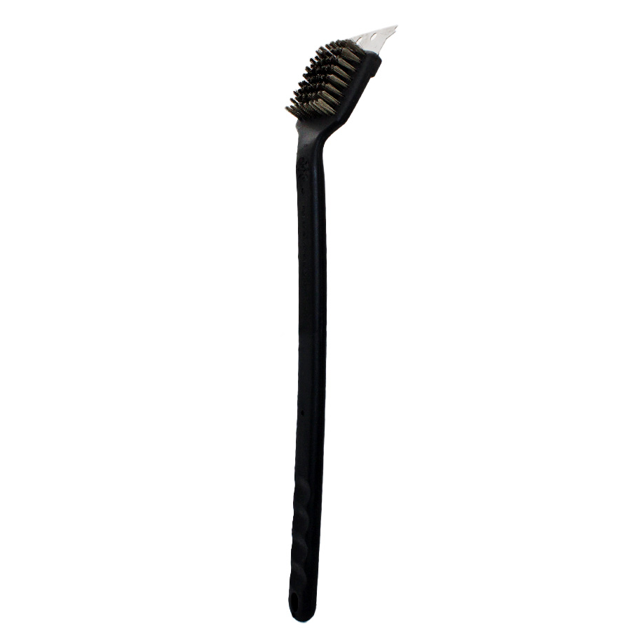 BBQ WIRE BRUSH 17IN WITH SCRUBBER