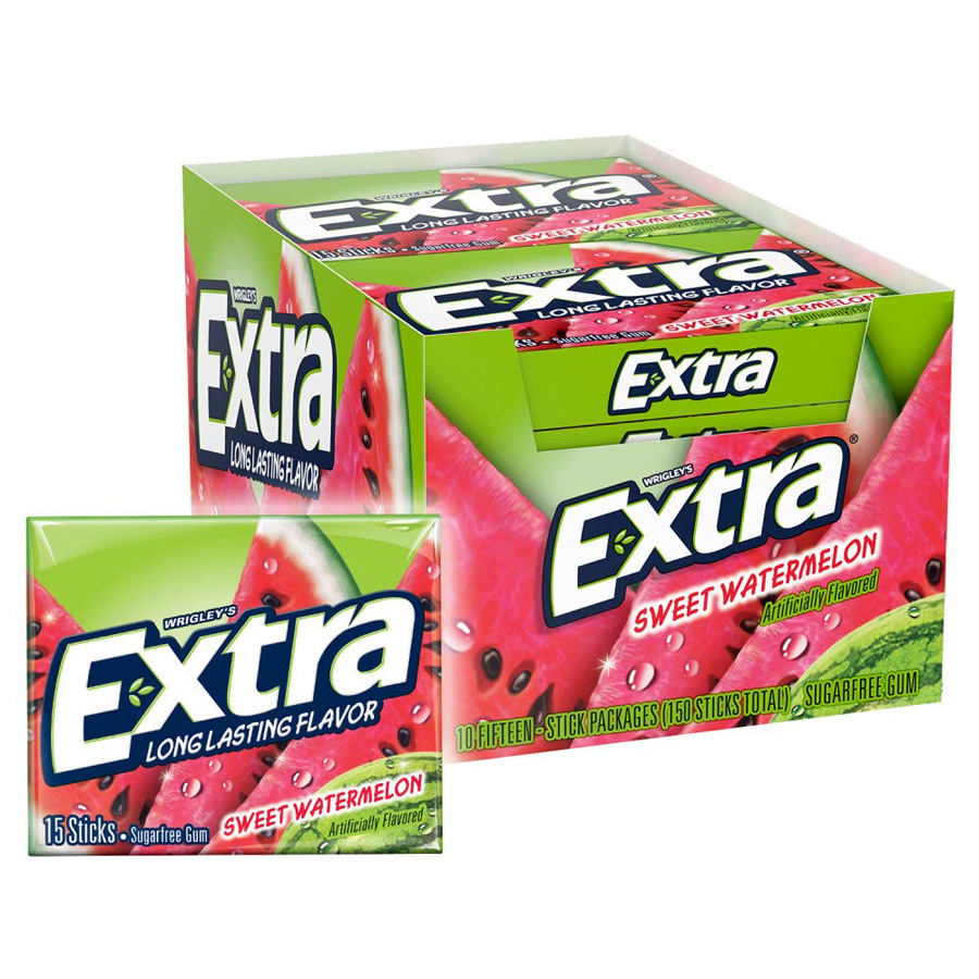 WRIGLEY'S GUM 10 CT EXTRA LONG LAST WATERMELON