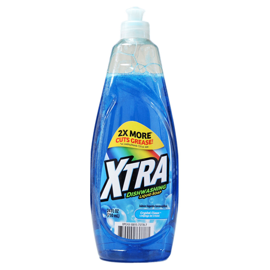 XTRA DISHWASH LIQUID 24 OZ CRYSTAL CLEAN BLUE