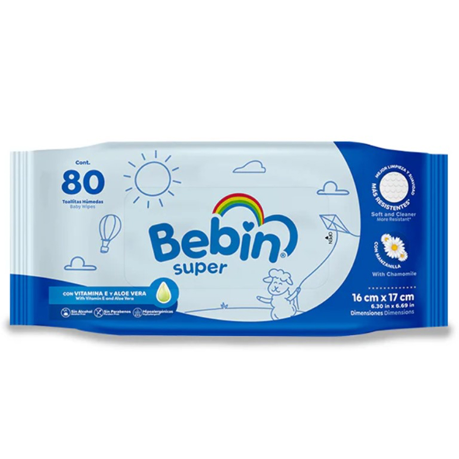 BEBIN SUPER BABY WIPES 80 CT CJ