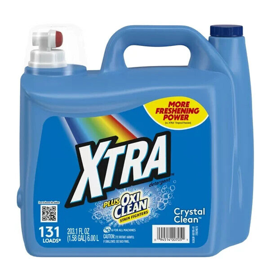XTRA LIQUID DETERGENT 203.1 OZ / 131 LOADS PLUS OXI CLEAN CRYSTAL CLEAN
