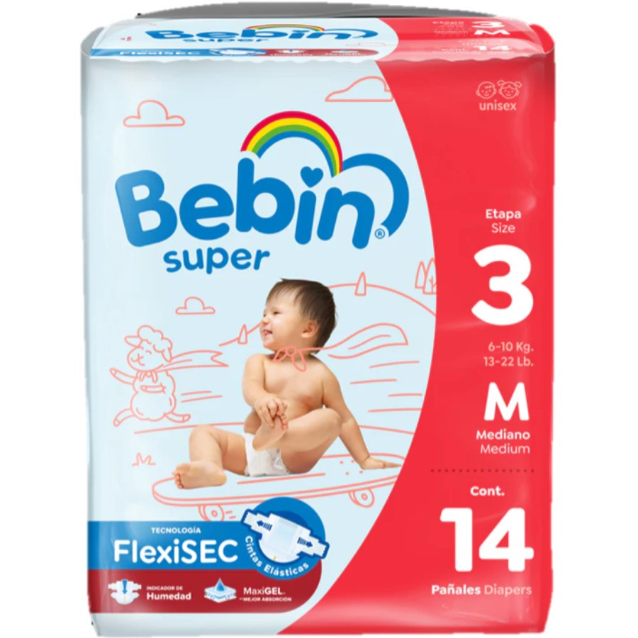 BEBIN SUPER DIAPERS FLEXISEC MEDIUM 14CT
