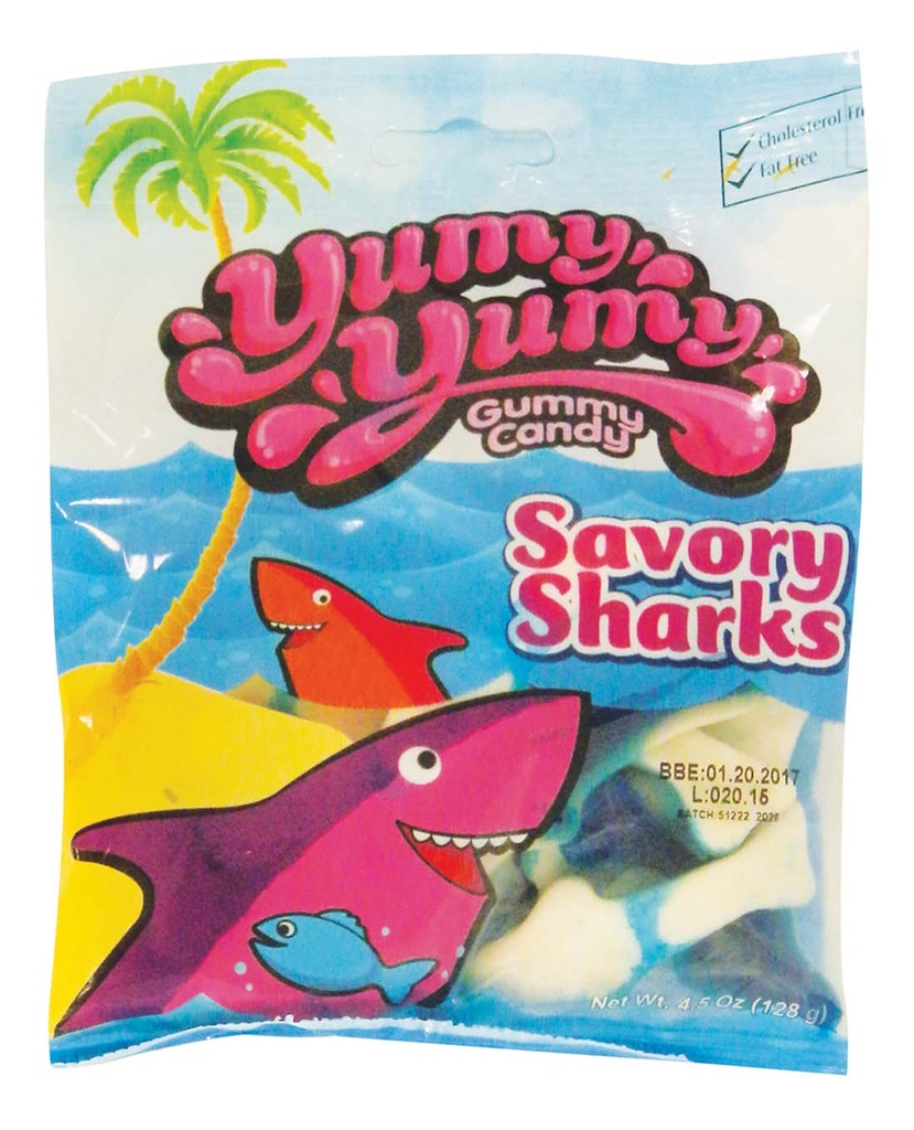 YUMY YUMY GUMMIES 4.5 OZ SAVORY SHARKS
