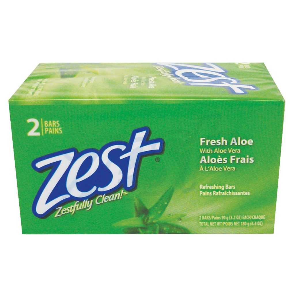 ZEST 2-BAR SOAP 3.2 OZ SOOTHING ALOE