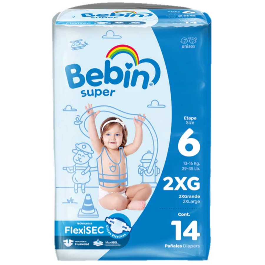 BEBIN SUPER DIAPERS FLEXISEC XXL 14 CT