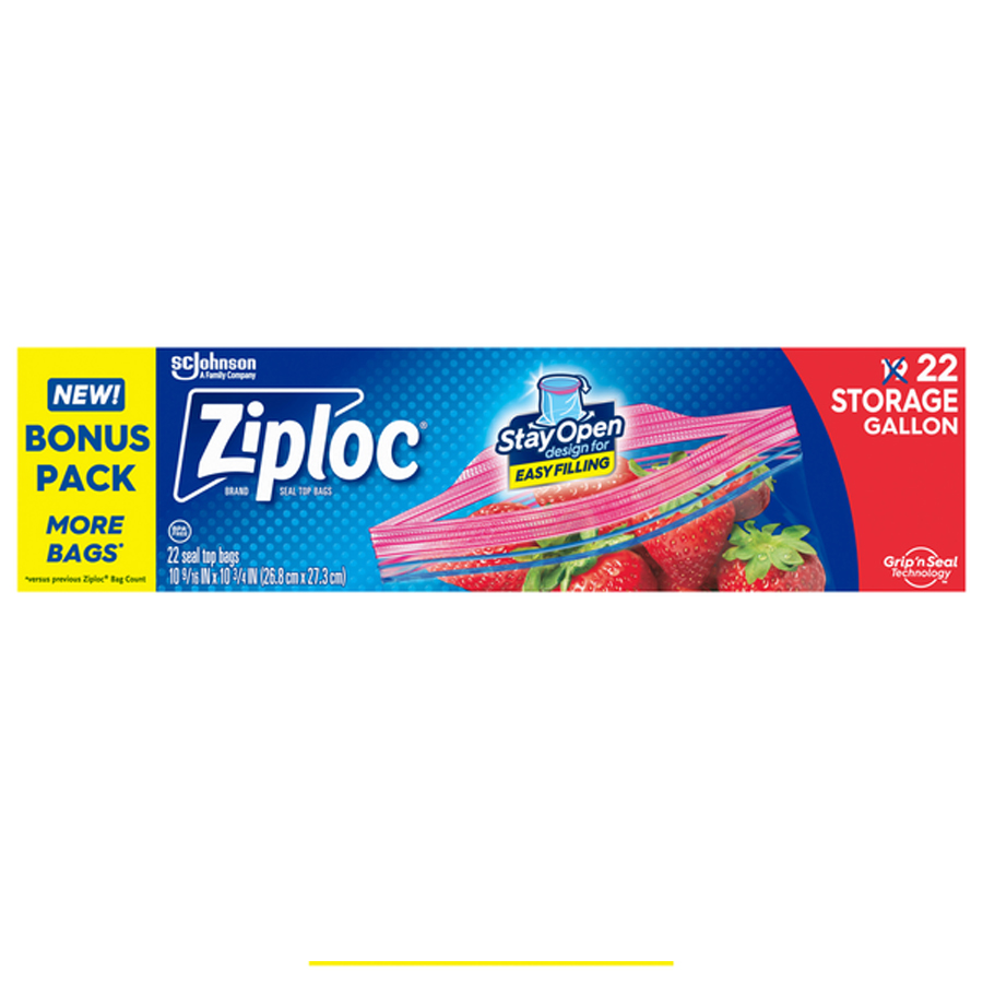 ZIPLOC FREEZER BAG 22 CT GRIP N SEAL STRONG 1 GL