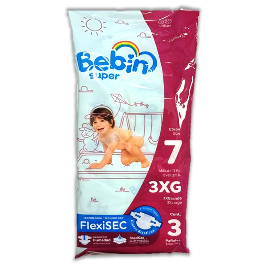 BEBIN SUPER DIAPERS FLEXISEC XXXL 3 CT