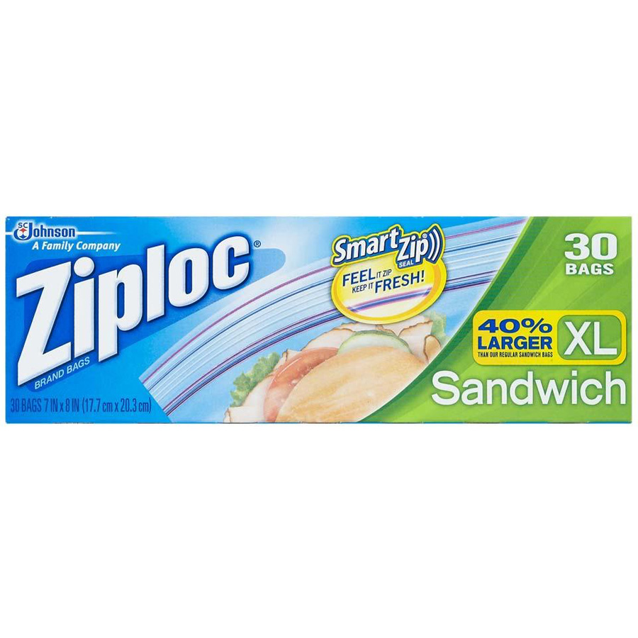 ZIPLOC SANDWICH BAG 30 CT XL