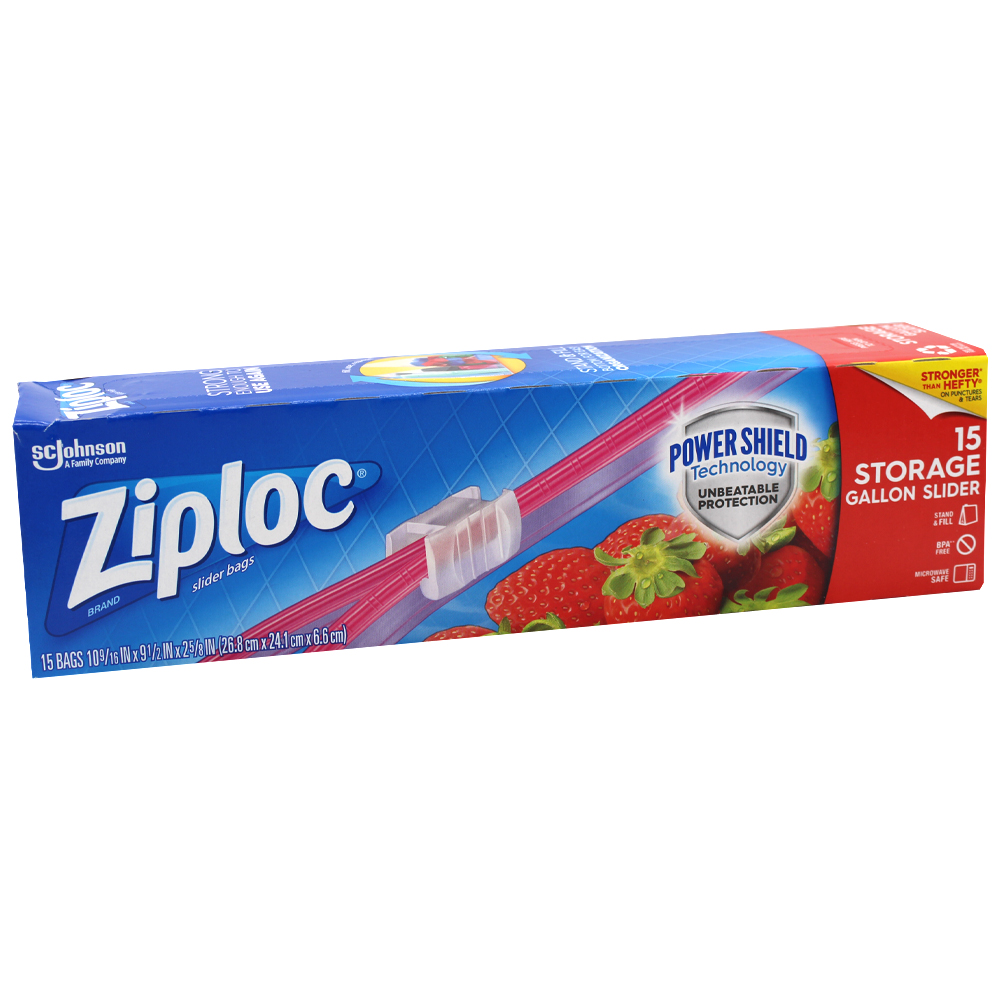ZIPLOC SLIDER BAG GAL 15 CT