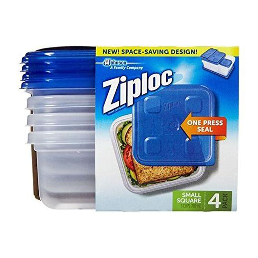ZIPLOC SQUARE CONTAINER 4 CT ONE PRESS
