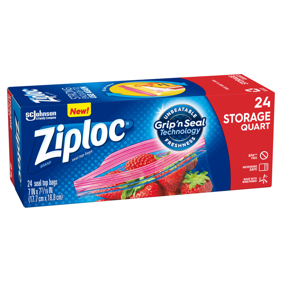 ZIPLOC STORAGE BAG 1 QT 24 CT