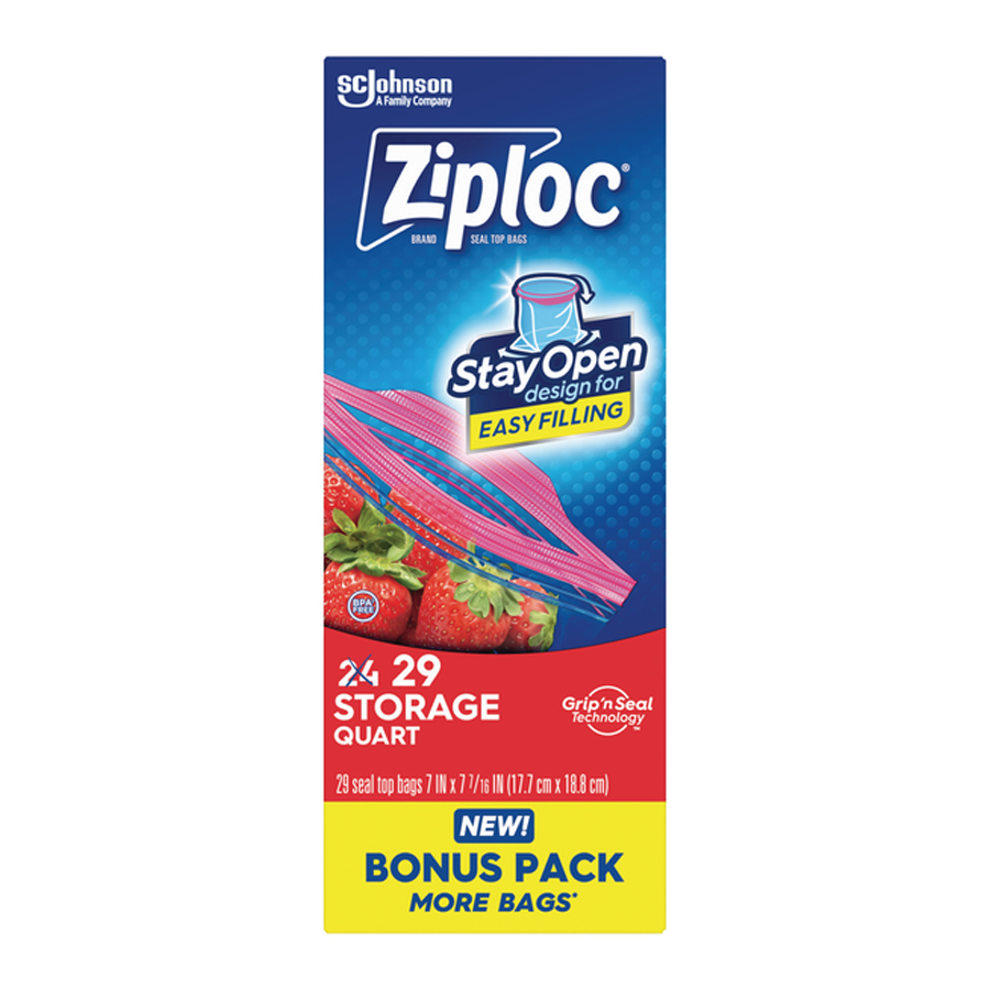 ZIPLOC STORAGE BAG 29 CT QUART