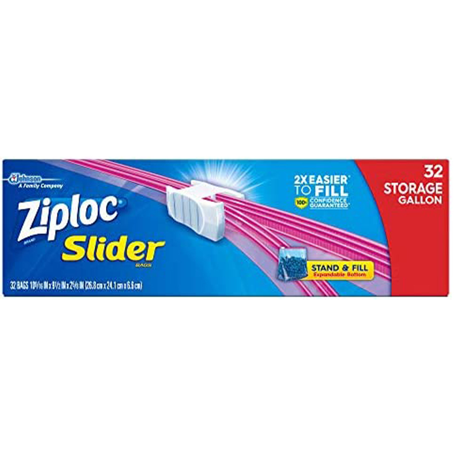 ZIPLOC STORAGE BAG 32 CT GALLON SLIDER