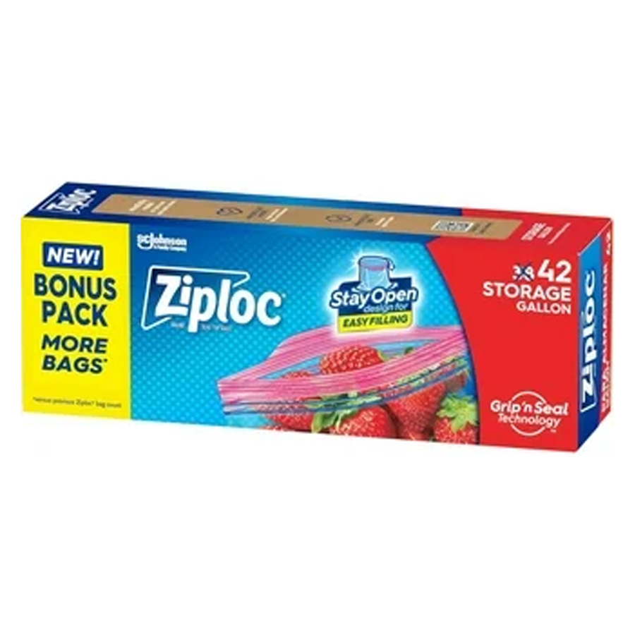 ZIPLOC STORAGE BAGS 42 CT GAL
