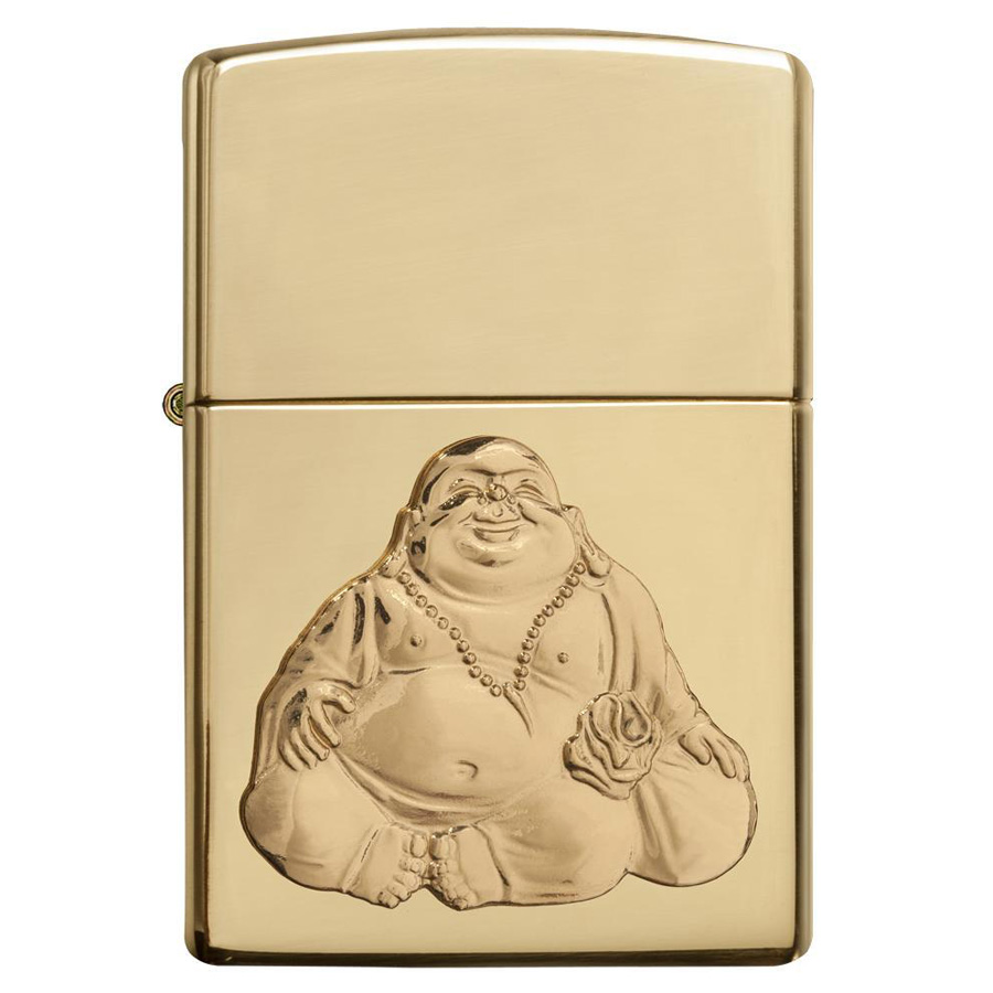 ZIPPO LIGHTER 1 PK HIGH POLISH BRASS EMBLEM ATTACHED