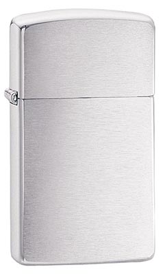 ZIPPO LIGHTER 1 PK SLIM BRUSH FINISH CHROME NO. 200