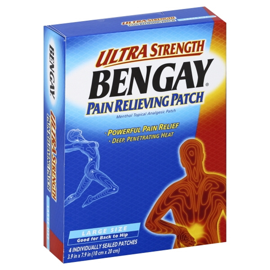 BENGAY PAIN RELIEF PATCHES 4 CT ULTRA STRENGTH MENTHOL