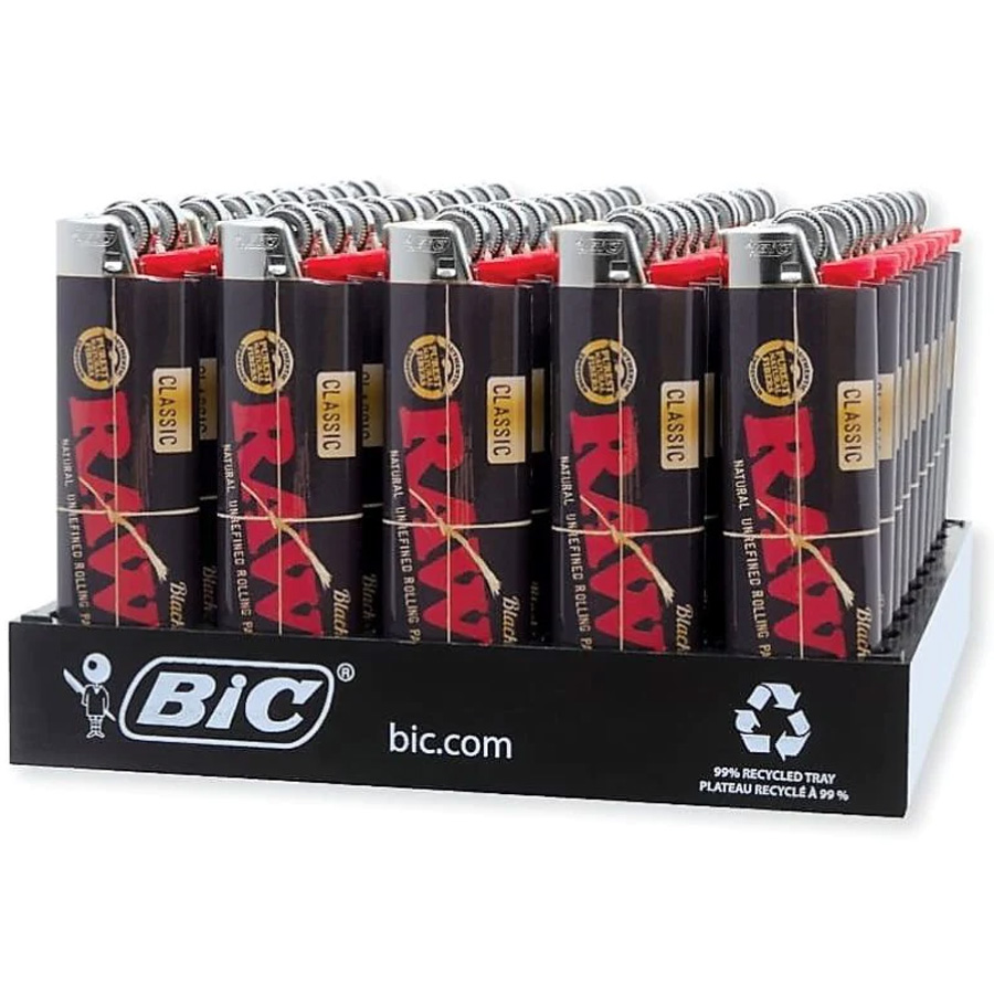 BIC LIGHTER 50 CT RAW BLACK